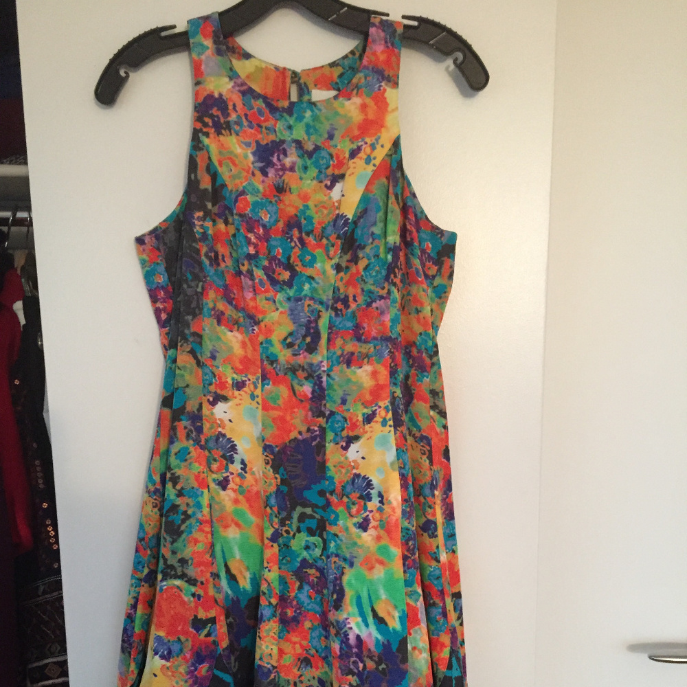 Tracy Reese Fit-and-Flare Colorful Midi Dress